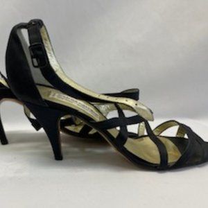 Andrea Carrano open toed black heels size 7.5
